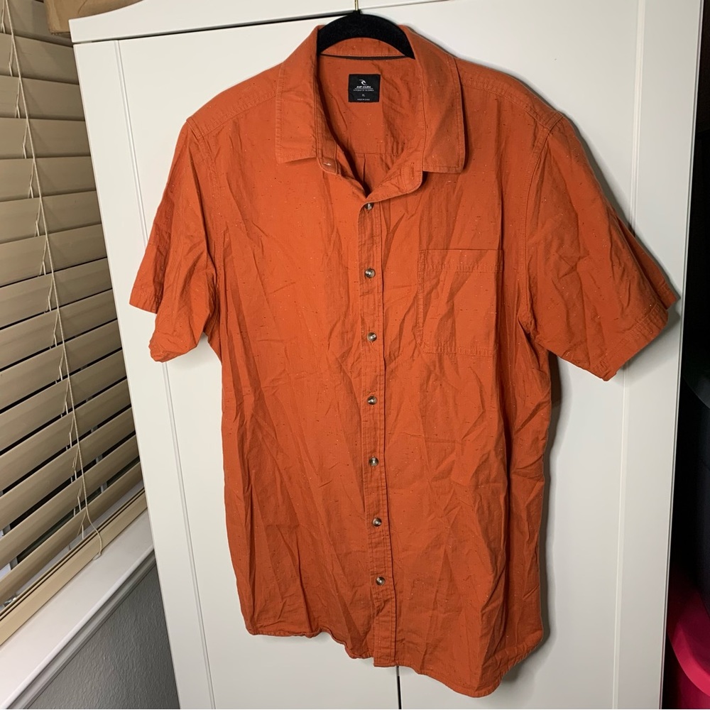 Men’s Rip Curl Linen Style Button-down Camp Shirt